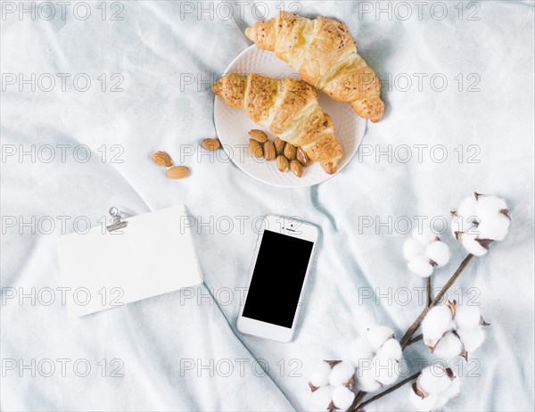 Breakfast with croissant mobile