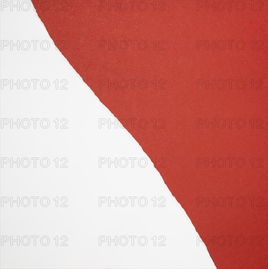 Red white papers top view