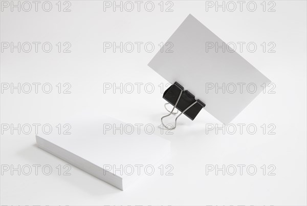 Business card held by bracket