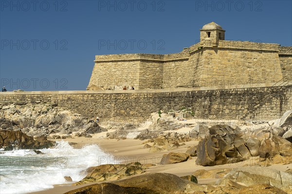 Praia da Senhora da Guia beach and Fort Forte de Sao Jao Baptista