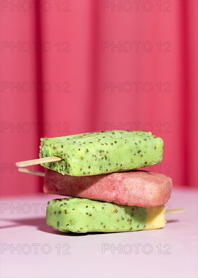 Close up stacked popsicles