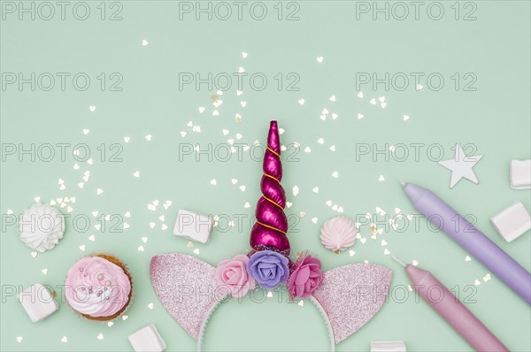 Lovely birthday composition with party elements
