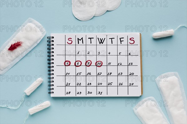 Feminine sanitary products calendar