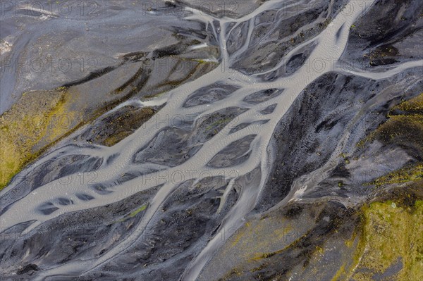 Glacial river from above