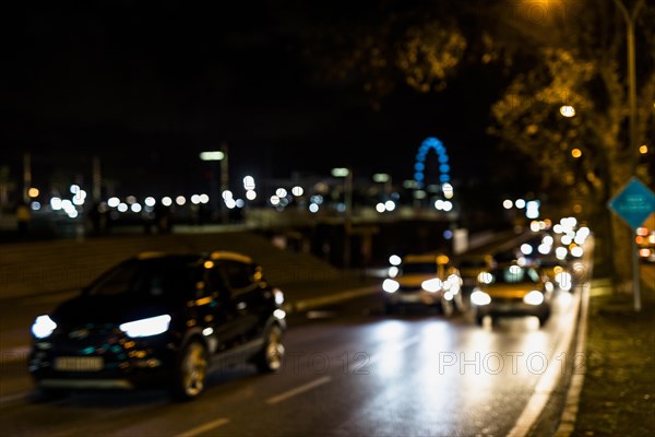 Car traffic night streets