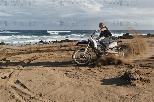 Man with motorcycle hawaii