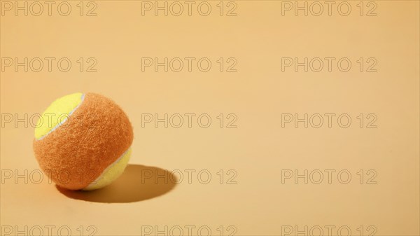 Tennis ball minimal still life with copy space