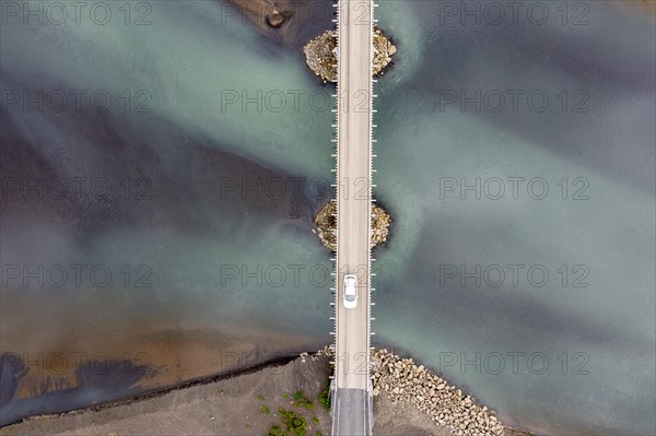 Bridge over glacier river