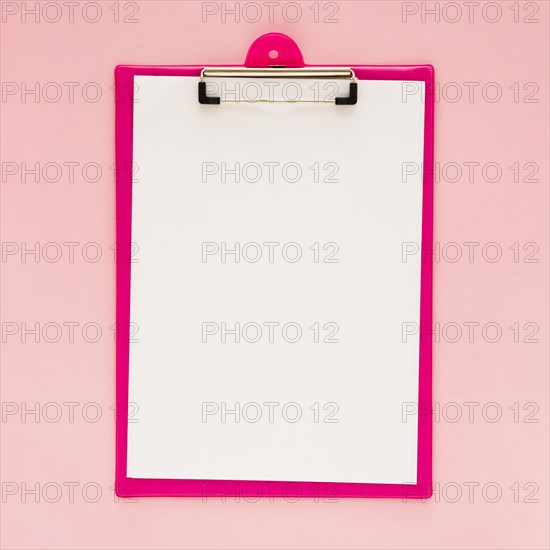 Top view clipboard mock up with pink background