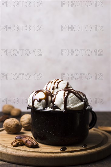 Delicious ice cream scoops cup