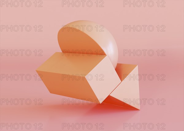 Geometric shapes background orange tones