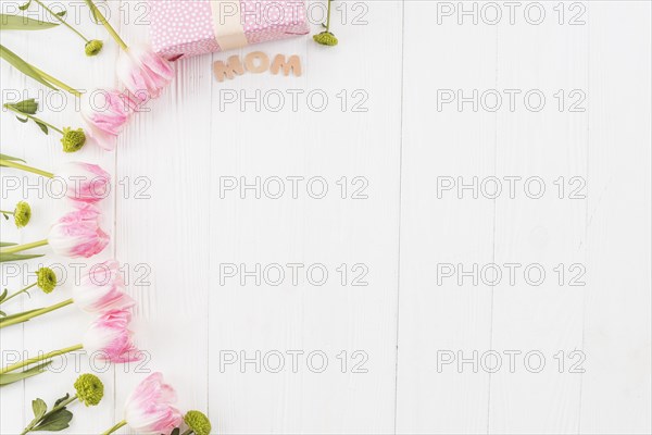 Mother s day frame with tulips