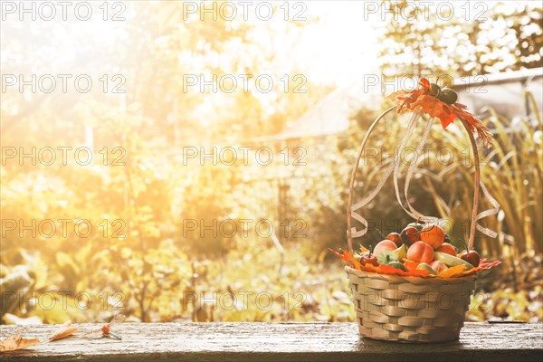 Wicker basket terrace