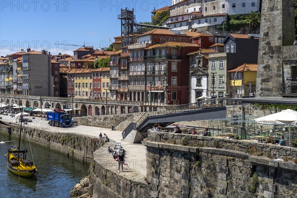 Douro Promenade Cais de Ribeira in the Old Town of Porto