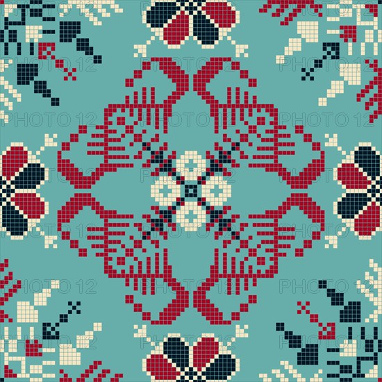 Traditional Latvian embroidery seamless pattern