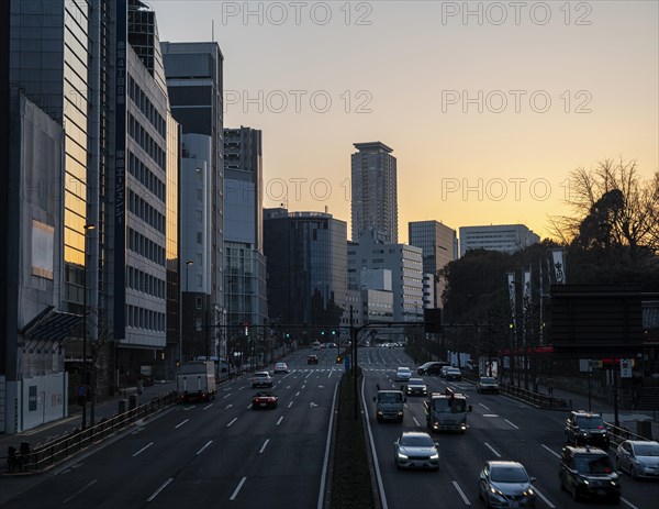Japan urban landscape sunset