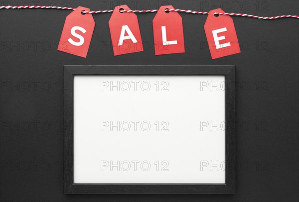 Black friday sales elements composition with empty frame