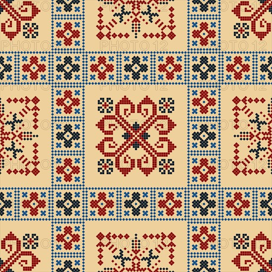 Traditional Latvian embroidery seamless pattern