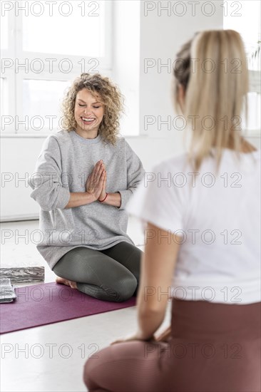 Women yoga class