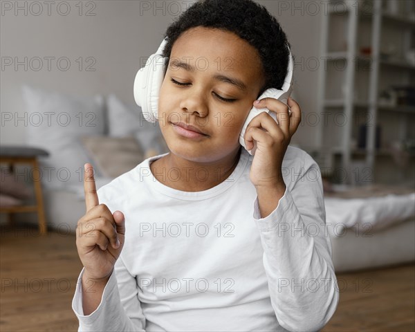 Little boy with headphones