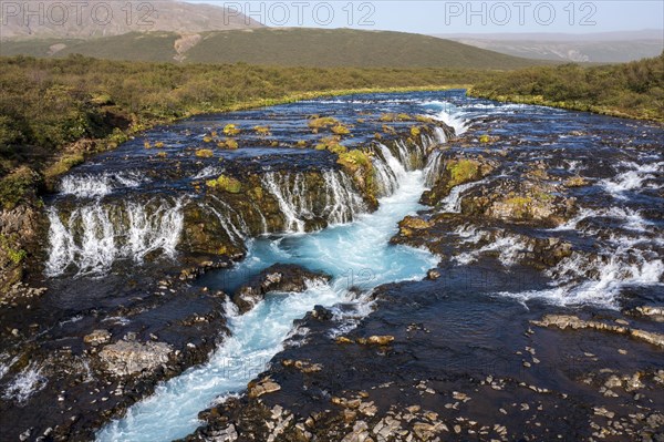 Bruarfoss waterfall in summer