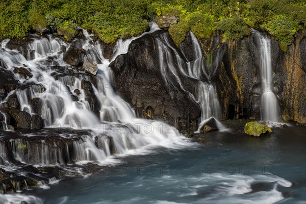 Hraunfossar Waterfalls with Hvita River