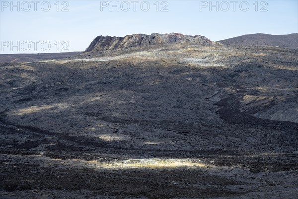 Fagradalsfjall volcano and cooled lava