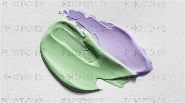 Top view multicolored abstract paint brush strokes surface