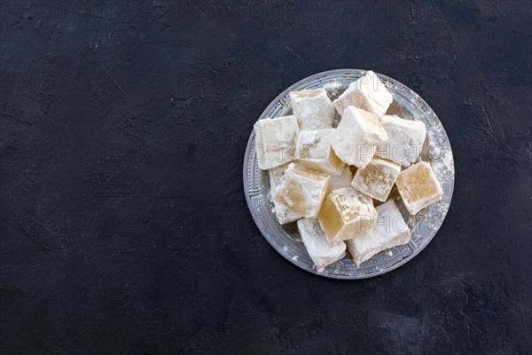 Sweet turkish delight black table