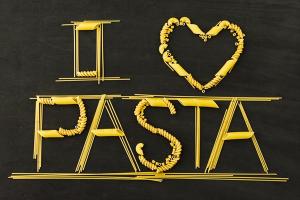 I love pasta text black background