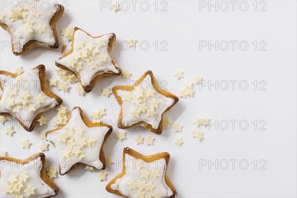 Tasty biscuits with sugar starlets