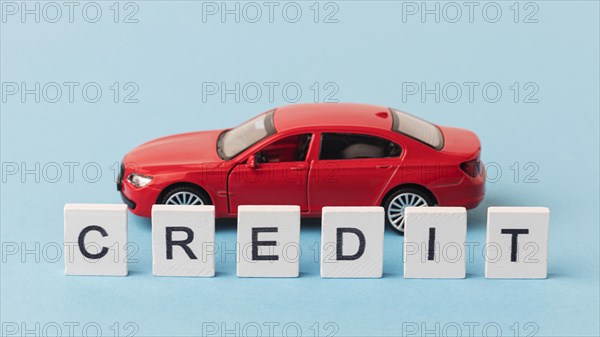 Credit word red car