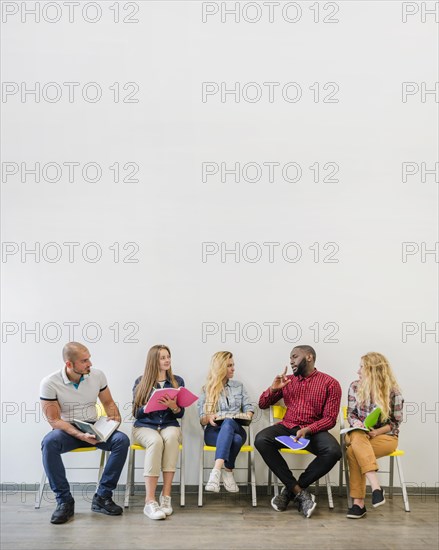 People chairs communicating