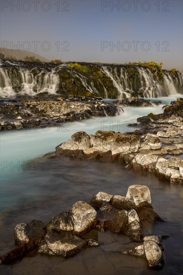 Bruarfoss waterfall in summer