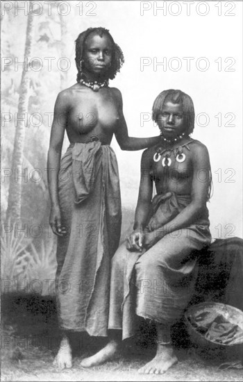 Two girls from the French Sudan in typical dress