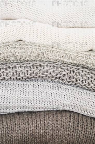 Full frame view stacked sweatshirts