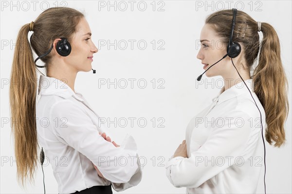 Portrait call center women
