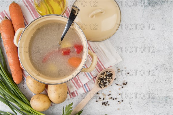 Veggies soup pot natural ingredients
