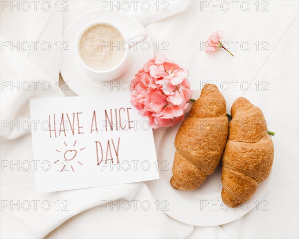 Breakfast bed with flower