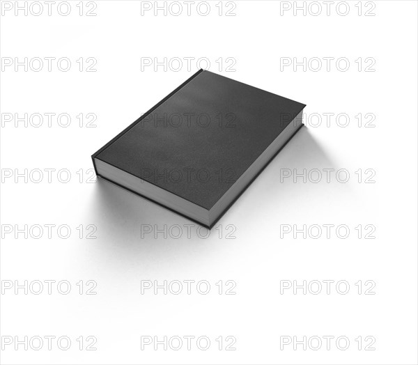 Blank mockup black book cover isolated on a white background