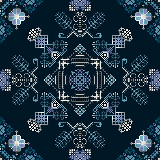 Traditional Latvian embroidery seamless pattern