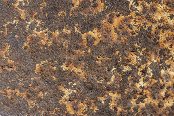 Top view metal surface with rust