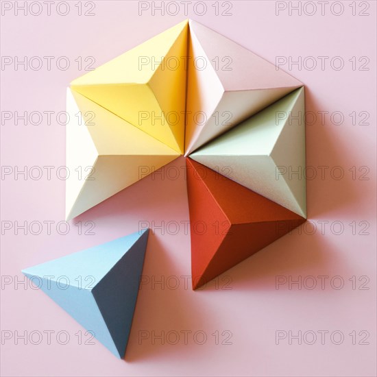 Top view colorful geometric shape