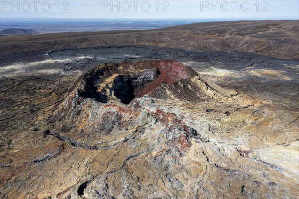 Fagradalsfjall volcano and cooled lava