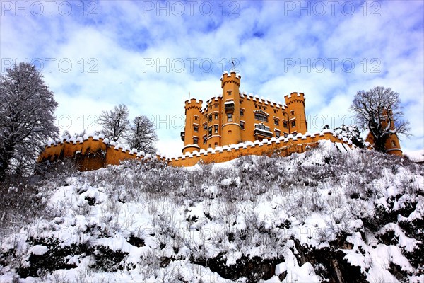 Hohenschwangau Castle in winter