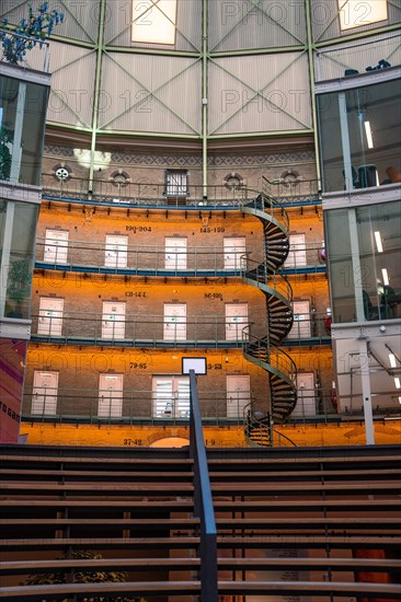 Historic staircases to the prison cells of the Koepelgevangenis