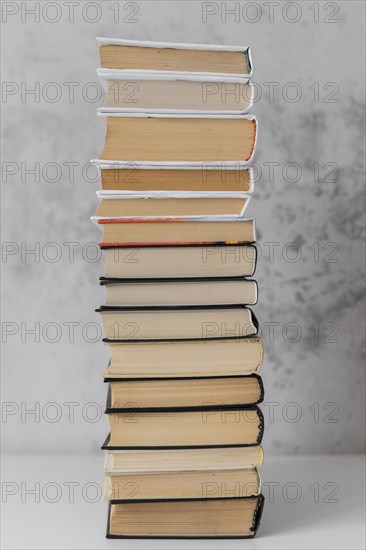 Books stack indoors arrangement