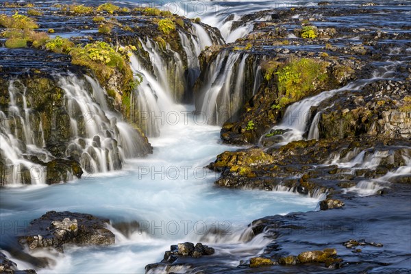 Bruarfoss waterfall in summer