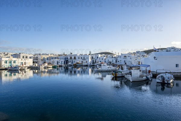 Harbour with fishing boats and reflection