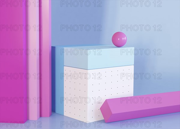 3d rendering geometric shapes background